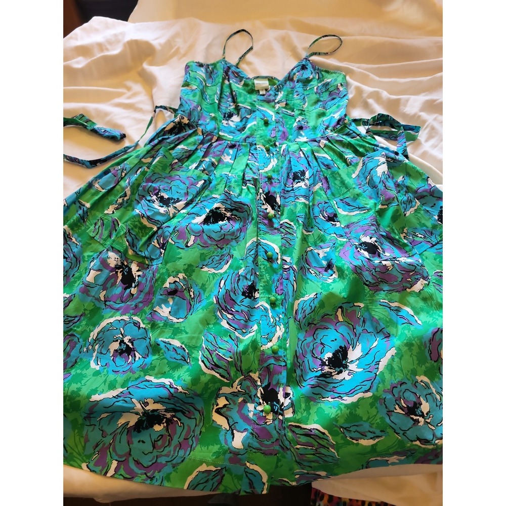 ANTHROPOLOGIE TRACY REESE PLENTY KIRBY VIBRANT BLOOM SZ 14 MINI DRESS